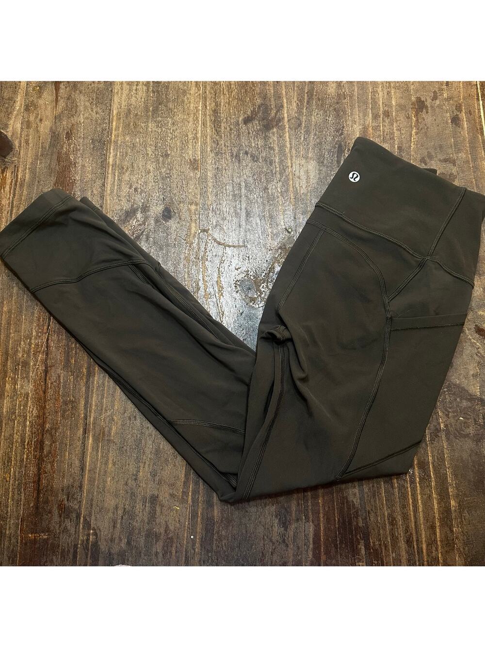 Lululemon Full Length LEggings sz 4 Army Green Color